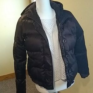 Girl's puffy brown winter coat